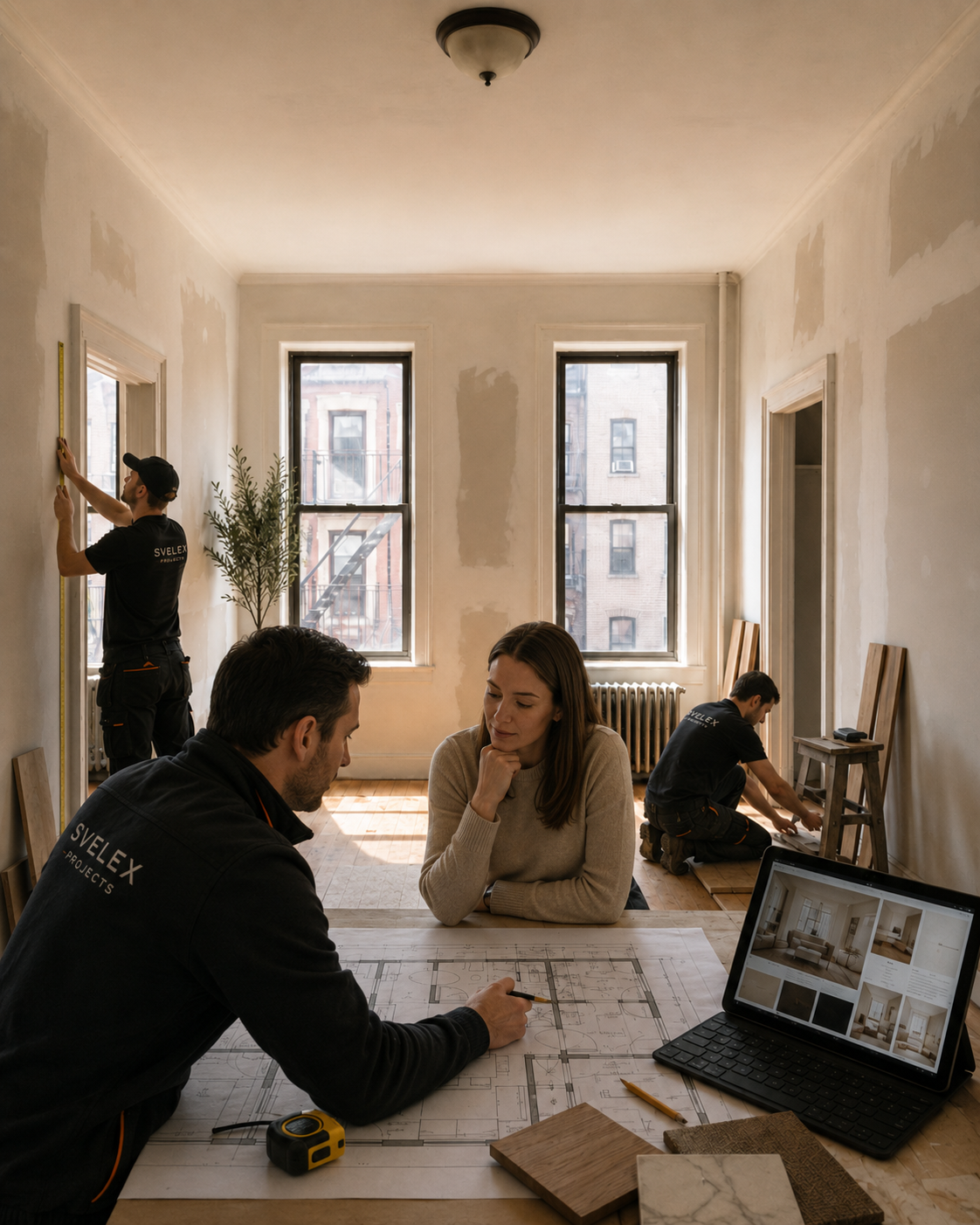 Planung und Ausbau des Apartments während der Transformation